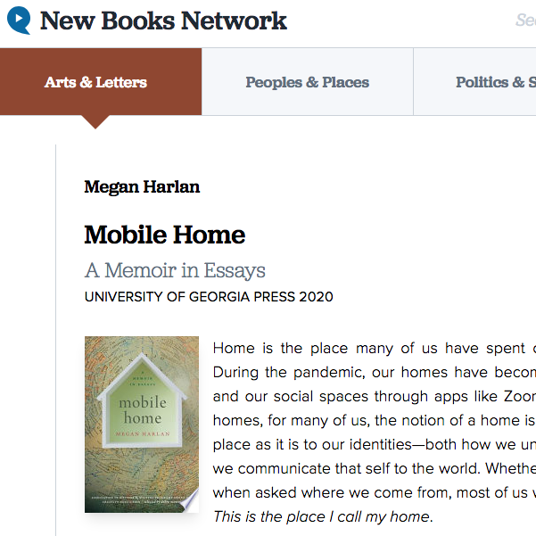New Books Network podcast: Zoë Bossiere interviews Megan Harlan about MOBILE HOME